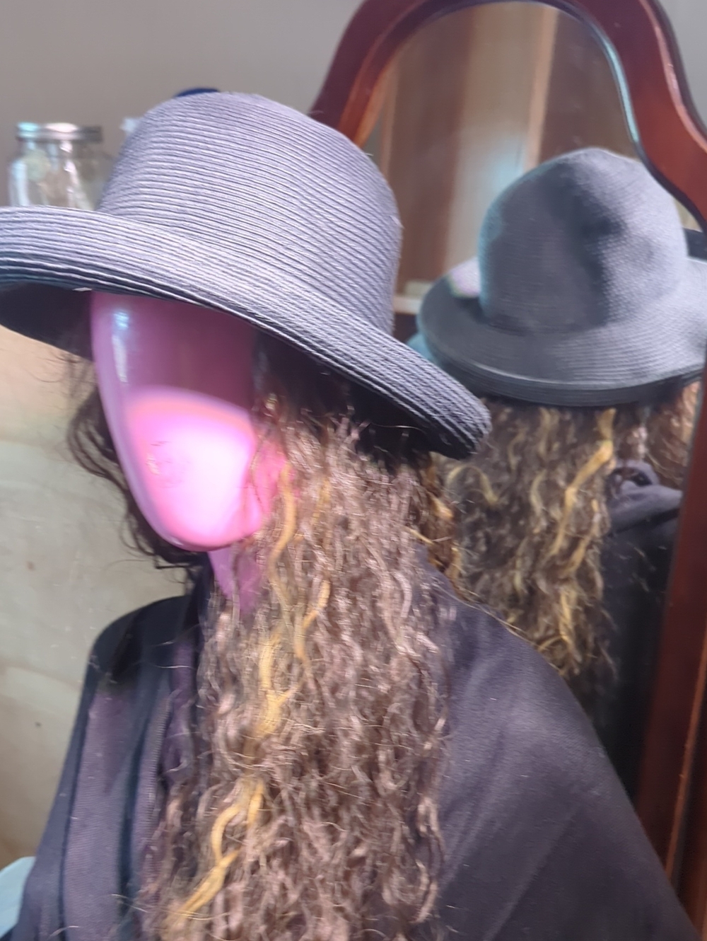 Eric Javits Black Straw Fedora Hat - Picture 1 of 4